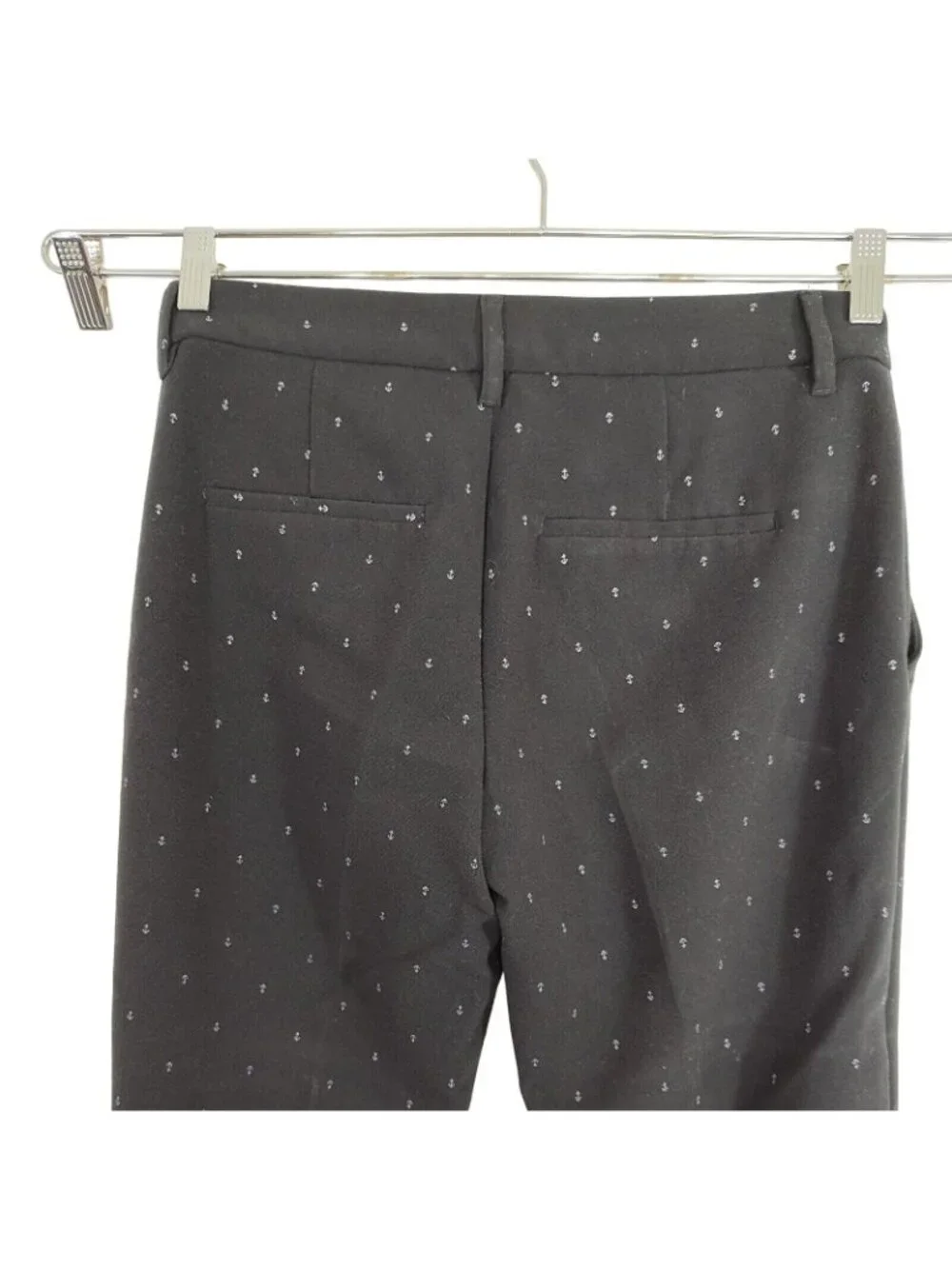 Old Navy Black Harper Mid-Rise Pants Ankle Crop Women Size 4 Nautical Anchor - Picture 5 of 9